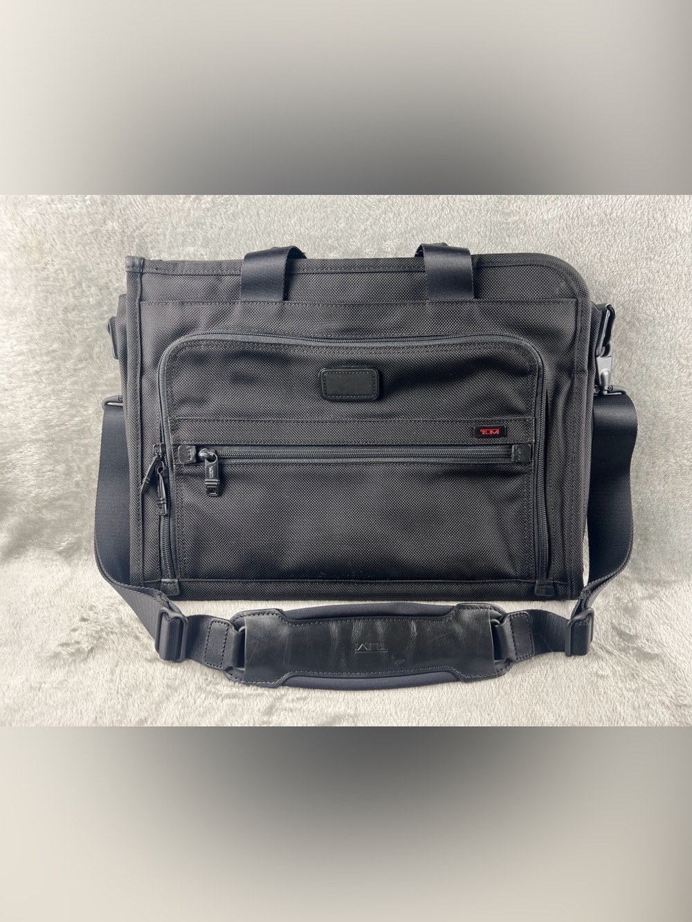 TUMI Alpha Slim Deluxe Portfolio Carry-On Black Nylon Briefcase